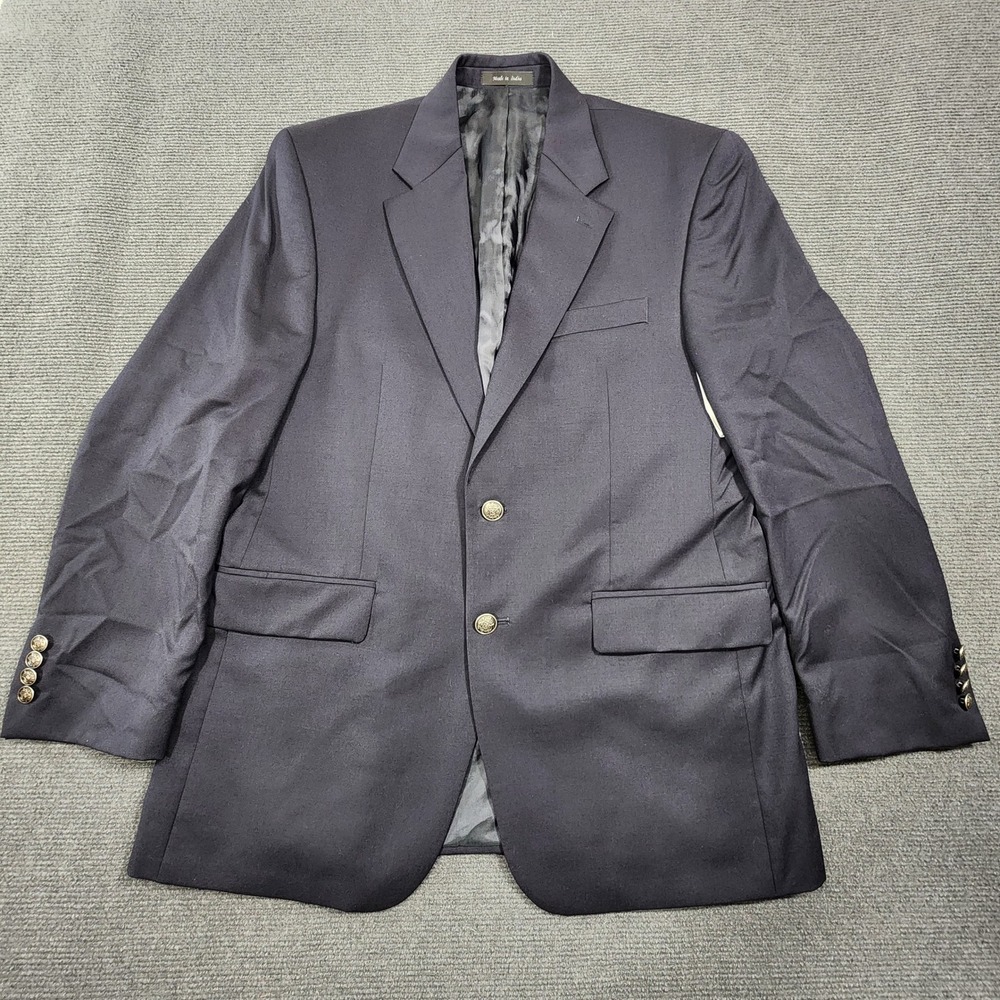 Michael Kors Blazer Men‎ 40R Navy Blue 100% Wool Two Button Sport Coat